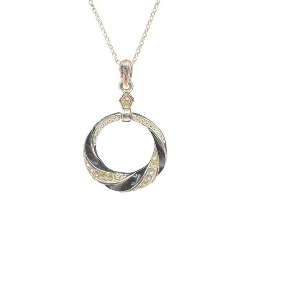 Avon Twisted Circle Pendant Necklace Earrings Set Classic Timeless Set - Picture 2 of 8